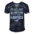 The Best Dads Have Daughters Who Ride Horses Equestrian Dad Men's Short Sleeve V-neck 3D Print Retro Tshirt Navy Blue The Best Dads Have Daughters Who Ride Horses Equestrian Dad Men's Short Sleeve V-neck 3D Print Retro Tshirt Navy Blue