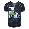 The Golf Father Golffather Funny Golf Lover Gift Golfing Men's Short Sleeve V-neck 3D Print Retro Tshirt Navy Blue