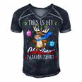 This Is My Christmas Pajama Jewish 545 Shirt Men's Short Sleeve V-neck 3D Print Retro Tshirt Navy Blue