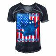 Ultra Maga Madafakas Cat American Flag Men's Short Sleeve V-neck 3D Print Retro Tshirt Navy Blue