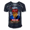 Ultra Maga Trump Happy 4Th Of July American Flag Men's Short Sleeve V-neck 3D Print Retro Tshirt Navy Blue