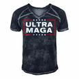 Ultra Maga United State Flag V3 Men's Short Sleeve V-neck 3D Print Retro Tshirt Navy Blue