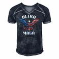 Ultra Mega No Baby Formula Biden Usa Flag Eagle On Back Men's Short Sleeve V-neck 3D Print Retro Tshirt Navy Blue