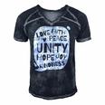 Unity Day Orange Peace Love Spread Kindness Gift Men's Short Sleeve V-neck 3D Print Retro Tshirt Navy Blue