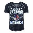 Veteran Veterans Day Help Us Clean Up America 135 Navy Soldier Army Military Men's Short Sleeve V-neck 3D Print Retro Tshirt Navy Blue
