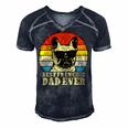 Vintage Best Frenchie Dad Ever Fathers Day 90 Shirt Men's Short Sleeve V-neck 3D Print Retro Tshirt Navy Blue