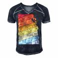 Vintage Retro Rock Climber 180 Shirt Men's Short Sleeve V-neck 3D Print Retro Tshirt Navy Blue