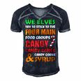 We Elves Try To Stick To The Four Main Food Groups Funny Christmas 608 Trending Shirt Men's Short Sleeve V-neck 3D Print Retro Tshirt Navy Blue