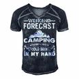 Weekend Forecast Camping 716 Trending Shirt Men's Short Sleeve V-neck 3D Print Retro Tshirt Navy Blue