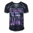 Weekend Forecast Camping With A Chance 18 Shirt Men's Short Sleeve V-neck 3D Print Retro Tshirt Navy Blue