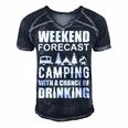 Weekend Forecast Camping With A Chance 21 Shirt Men's Short Sleeve V-neck 3D Print Retro Tshirt Navy Blue