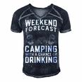 Weekend Forecast Camping With A Chance 22 Shirt Men's Short Sleeve V-neck 3D Print Retro Tshirt Navy Blue