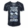 Weekend Forecast Camping With A Chance Active 24 Shirt Men's Short Sleeve V-neck 3D Print Retro Tshirt Navy Blue