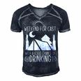 Weekend Forecast Camping With A Good 17 Shirt Men's Short Sleeve V-neck 3D Print Retro Tshirt Navy Blue