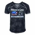 Welcome To Camp Quitcherbitchin 4Th Of July Funny Camping Men's Short Sleeve V-neck 3D Print Retro Tshirt Navy Blue