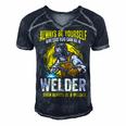 Welder Clothes For Men Funny Welding V2 Men's Short Sleeve V-neck 3D Print Retro Tshirt Navy Blue