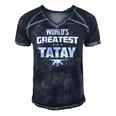 Worlds Greatest Tatay - Filipino Flag Men's Short Sleeve V-neck 3D Print Retro Tshirt Navy Blue