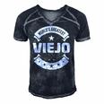 Worlds Greatest Viejo For Spanish Dad Men's Short Sleeve V-neck 3D Print Retro Tshirt Navy Blue