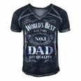 World´S Best No 1 Dad – Daddy – Father - Gift Men's Short Sleeve V-neck 3D Print Retro Tshirt Navy Blue