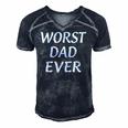 Worst Dad Ever - Fathers Day Men's Short Sleeve V-neck 3D Print Retro Tshirt Navy Blue
