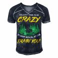 You Dont Have To Be Crazy To Camp With Us Camping T Shirt Men's Short Sleeve V-neck 3D Print Retro Tshirt Navy Blue