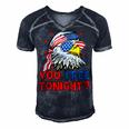 You Free Tonight Bald Eagle Mullet American Flag 4Th Of July Men's Short Sleeve V-neck 3D Print Retro Tshirt Navy Blue