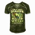 A Dad Grandpa Korean War Veteran Nothing Scares Me Dad Gift Men's Short Sleeve V-neck 3D Print Retro Tshirt Green