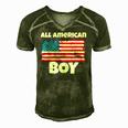 All American Boy Usa Flag Distressed 4Th Of July Men's Short Sleeve V-neck 3D Print Retro Tshirt Green