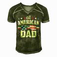 All American Dad 4Th Of July Fathers Day 2022 Men's Short Sleeve V-neck 3D Print Retro Tshirt Green