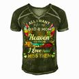 All I Want Is For My Dad & Mom In Heaven 24Ya2 Men's Short Sleeve V-neck 3D Print Retro Tshirt Green