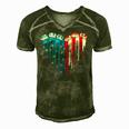 American Flag Heart 4Th Of July Patriotic Funny Men's Short Sleeve V-neck 3D Print Retro Tshirt Green