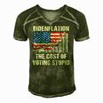 American Flag With Inflation Graph Funny Biden Flation Men's Short Sleeve V-neck 3D Print Retro Tshirt Green