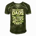Awesome Dads Have Tattoos And Beards Funny Fathers Day Gift Men's Short Sleeve V-neck 3D Print Retro Tshirt Green