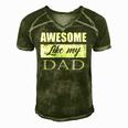 Awesome Like My Dad Fathers Day Gifts From Son & Daughter Men's Short Sleeve V-neck 3D Print Retro Tshirt Green