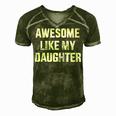 Awesome Like My Daughter For Dad And Fathers Day Men's Short Sleeve V-neck 3D Print Retro Tshirt Green