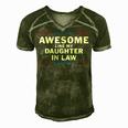 Awesome Like My Daughter In Law V2 Men's Short Sleeve V-neck 3D Print Retro Tshirt Green