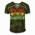 Awesome Like My Daughter Parents Day V2 Men's Short Sleeve V-neck 3D Print Retro Tshirt Green