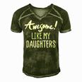 Awesome Like My Daughters Fathers Day Dad Joke Men's Short Sleeve V-neck 3D Print Retro Tshirt Green