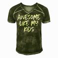 Awesome Like My Kids Mom Dad Gift Funny Men's Short Sleeve V-neck 3D Print Retro Tshirt Green