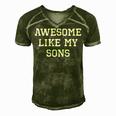 Awesome Like My Sons Mom Dad Cool Funny Men's Short Sleeve V-neck 3D Print Retro Tshirt Green