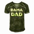 Bama Dad Gift Alabama State Fathers Day Men's Short Sleeve V-neck 3D Print Retro Tshirt Green