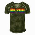 Be You Lgbt Flag Gay Pride Month Transgender Men's Short Sleeve V-neck 3D Print Retro Tshirt Green