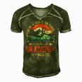 Being A Dad Is An Honor Being A Grandpop Is Priceless Men's Short Sleeve V-neck 3D Print Retro Tshirt Green
