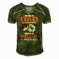 Being A Dad Is An Honor Being A Papa Is Priceless For Father Men's Short Sleeve V-neck 3D Print Retro Tshirt Green