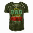 Being A Dad Is An Honor Being A Pawpaw Is Priceless Vintage Men's Short Sleeve V-neck 3D Print Retro Tshirt Green