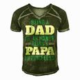Being A Dadis An Honor Being A Papa Papa T-Shirt Fathers Day Gift Men's Short Sleeve V-neck 3D Print Retro Tshirt Green