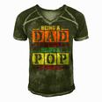 Being A Pop Is Priceless Grandpa Gift Men's Short Sleeve V-neck 3D Print Retro Tshirt Green