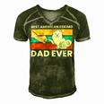 Best American Eskimo Dad Ever Funny American Eskimo Dad Men's Short Sleeve V-neck 3D Print Retro Tshirt Green