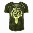 Best Buckin Dad Ever Deer Hunters Men's Short Sleeve V-neck 3D Print Retro Tshirt Green