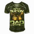 Best Buckin Dad Ever Deer Hunting Bucking Father Men's Short Sleeve V-neck 3D Print Retro Tshirt Green